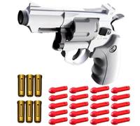 18pcs Foam Toy Gun Set, Revolver Toy Pistol, Comes with Soft Bullets and Shells, Safe Realistic Foam Gun Model Revolver, suitable as a birthday gift for boys(gray)