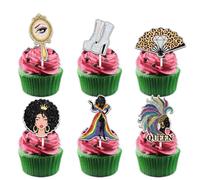 18pcs Glitter Juneteeth Freedom Day Dessert Cupcake Topper Cheer to Black History Month June 19th 1865 Theme Anniversary Party Decoration for Men Women Happy Birthday Decor Supplies