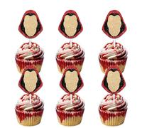 18pcs Glitter Vampire Dessert Cupcake Topper Pick for Fantasy Horror Halloween Theme Decor Supplies Men Women Happy Birthday Wedding Anniversary Baby Shower Party Decorations