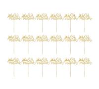 18pcs Gold Eid Mubaraks Cake Picks Glitters Paper Cupcake Toppers For Weddings And Birthdays Holiday Cake Decorations