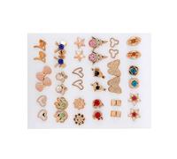 18pcs Gold Silver Mixed Color Earrings Versatile Gold Silver Pearls Ear Studs Earrings For Daily Wear Trendy