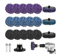 18pcs Grinding Discs 2 Inch/50mm, Dril Sanding Discs with 2 Shank, Strip Grinder Wheel Poly Paint Rust Removal Disc for Metal Steel Grinding Polishing, Purple+Black+Blue