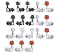 18PCS Guitar Sealed Tuning Pegs, Guitar Tuners String Sealed Tuning Key Pegs, Electric Guitar Sealed Tuners Tuning Keys Pegs, Machine Heads Set For Fender Stratocaster Telecaster (Black/Silver/Red)
