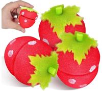18pcs Hair Rollers for Women Heatless Curling Balls 2.36x2.36x2.36in Soft Sponge Material Strawberry-shaped Simple Design Protect Hair from Damage Overnight Use DIY Styling Tool, Non heat hair curl...