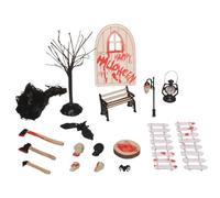 18pcs Halloween Miniatures, 1:12 Scale Horror Dollhouse Decor for Ghost Festival, Garden, Spooky Displays, Dollhouse Miniatures, Accessories