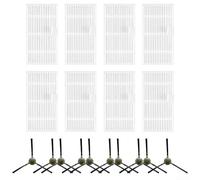 18Pcs HEPA Filter Side Brush Kit fits for Teendow T7S T12S Robot Vacuum Cleaners - Include 8 HEPA Filters, 10 Side Brushes(B)
