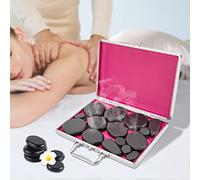 18pcs Hot Stone Warmer, Volcanic Rocks Hot Stone Massage Kit 60-70 ℃ Heating Temperature Hot Stones Massage Kit with Heater Hot Stone Heater Kit