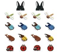 18PCS Insect Themed Self-Adhesive Patches, Cute Ladybug Dragonfly Beetle Embroidered Appliques, Mini Animal Repair Sew on Patch for Phone Case Clothes Hats Bags Jean DIY Sewing Craft Decoration