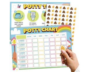 18Pcs Interactive Potty Training Reward Chart Set with Sticker & Guidance