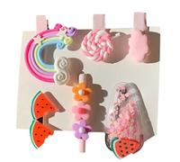18pcs Kawaii Resin Hairpin Set, Colorful Barrettes