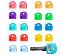 18Pcs Key Covers Caps Flexible Square Fun and Functional Key Cover Caps Easy Key Identification Caps for House Keys Classification