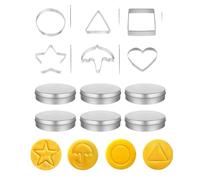 18pcs Korean Sugar Candy Making Tools, Stainless Steel Candy Making Kits, Biscuits Molds Sugar Game Kit, Baking Cake Molds for Party Sugar Game Cookies with Case and Needle
