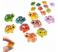 18PCS Luminous Mini Frogs Figurine,Cute Tiny Frogs for Crafts,Glow in Dark Resin Frog Figurines,Miniature Frog Figurines Cute Animal Figures Model for Miniature Fairy Garden Accessories DIY Craft