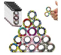 18Pcs Magnetic Rings Fidget Toys Spinner Set Easter Basket Stuffers,Finger Rings Endless Hours of Fun ADHD Stress Relief Fidget Spinner(18 Pcs)