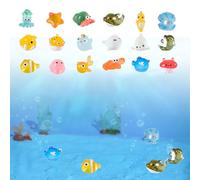 18pcs Mini Resin Animals,Small Luminous Animal Miniature Glow In The Dark TinySea Animals Toys Mixed Little Cute Colourful Ocean Figurines Fish Creatures,for Aquarium Garden Micro Landscape Ornaments