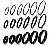 18Pcs Non Tarnish Silver Rings Set for Women & Men, 316L Gold Plated Stainless Steel Rings Bulk 2mm 4mm 6mm, 316l Stainless Steel, No Gemstone