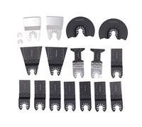 18Pcs Oscillating Multitool Saw Blades, Universal Fit Multitool Blade Kit for Wood and Plastic Cutting, High Carbon Steel and Stainless Steel Blades with Washers for and Most