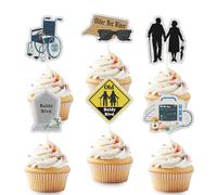 18pcs Over The Hill Cupcake Toppers Old Age Cake Decorations Old People Retirement Party Supplies 40th 50th 60th Bday Decor Supplies