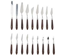 18Pcs Paint Scraper Knife Set, Oil Painting Tools with Plastic Handle, Art Supplies for Various Painting Effects, Includes Different Size Scrapers from 1.2in to 5.3in