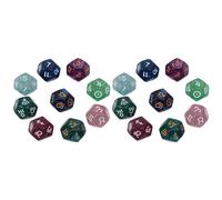 18Pcs Pearl 12-Sided Astrology Zodiac Signs Dice for Constellation Divination Toys Multi Sided Dice Type A