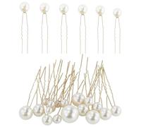 18Pcs Pearl Hair Pins, Bridal Pearl Bobby Clips U Shaped Hair Pins Set for Wedding, Bride, Bridesmaid, Girls, Women(Gold)