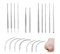 18PCS Piercing Taper, Piercings Needles, Surgical Steel Piercings Changing Tools 14G 16G 18G 20G, Nose Piercing Needle Insertion Tool Set for Nose Studs, Belly Button, Nipple and Tongue Piercingtaper
