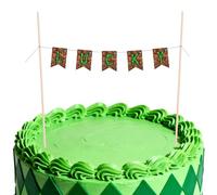 18pcs Pixel Cupcake Toppers, Funny Mini Happy Birthday Cake Banner, Custom Name Gamer Style Cake Bunting Decorations for Boys Kids Halloween Party Supplies