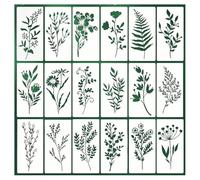 18PCS Plant Stencils,Wild Flower Stencils for Painting,Reusable Plant Art Drawing Templates,Floral Leaves Drawing Stencil for Wood DIY Craft Template for Painting on Furniture,Canvas,Wall,Home Decor