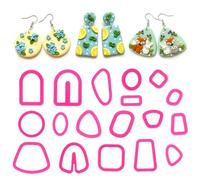 18Pcs Polymer Clay Cutters, Clay's Cutters for Polymer Clays Jewelry, Clay Earring Cutter, Gem Clays Jewelry Making Tools