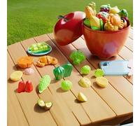 18PCS Pretend Cutting Play Food Toys,Cutting Fruit and Vegetables Toys with Supporting Tools,Kitchen Accessories Toys,Kitchen Role Play Accessories for Kids Age 3+ Early Learning Gifts (Vegetable)