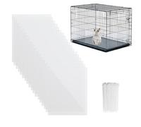 18PCS PVC Clear Rabbit Urine Guard, 8.3×10.2in Bendable & Cuttable Pet Cage Guard with 100 Securing Straps, Reusable Pet Cage Liner for Bunnies, Guinea Pigs & Chinchillas, Rabbit Cage Accessories