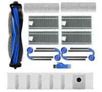 18PCS Replacement Accessory Kit For ECOVACS For DEEBOT T80 For OMNI Robot Vacuum Cleaner, 1 Main Roller Brush, 2 Mop Cloth, 4 Side Brushes, 4 HEPA Filters, 6 Dust Bags, 1 Cleaning Tool