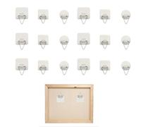 18Pcs Self-Adhesive Picture Hangers,Universal Frame Hanger,Heavy Duty No Nails Picture Hanger Hook Photo Frame Holders Invisible Adhesive Plate Hanger Picture Hanging Hooks Picture Hanging Kit