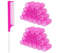 18Pcs Self Grip Hair Rollers with Small Comb Heatless Curler Pro Salon DIY Hairdressing Curlers Tools for Long Medium Short Hair
