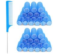 18pcs Self Grip Small Hair Curlers Set, Heatless Rollers Hair Curler Nylon Roller Set with Rat Tail Comb Hairdressing Tools for Women Salon Hairdressing Curlers Rollers
