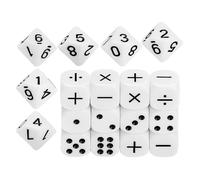 18Pcs/set 16mm Acrylic Mathematical Dices Board Game Dices Props Educational Kids Round Cornered Digital Set Math Teaching Tool