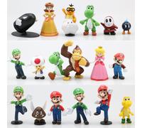 (18pcs Set A) 6 pieces/set of Super Mario Bros. Dolls Yoshi Peach Princess Luigi Odyssey Donkey Children's Gift