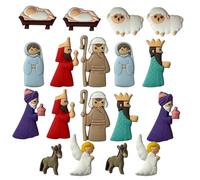 18Pcs/Set Christmas Buttons Resin Novelty Nativity Buttons with Flat Back Christmas Embellishments for Crafts and Sewing