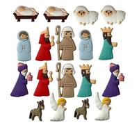 18Pcs/Set Christmas Buttons Resin Novelty Nativity Buttons with Flat Back Christmas Embellishments for Crafts and Sewing Fridge Magnet Nativity for Crafts