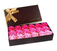 18Pcs Soap Rose Flower, Plant Essential Oil Rose Floral Scented Bath Soap, Replace Ordinary Soap, Rose Petal Shaped Soap, Skin Friendly, Gift for Anniversary/Birthday/Wedding/Valentine's Day