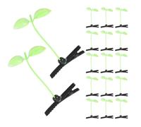 18pcs Sprout Hair Clips Light Green Plastic Barrettes
