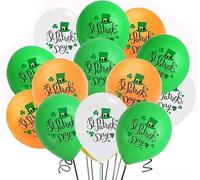 18Pcs St Patricks Day Balloons St Patricks Day Decorations 12 Inch Green, White,Orange Latex Balloons for Kids Saint Patrick Irish Party Supplie