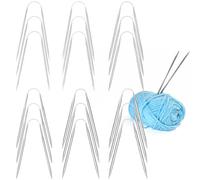 18PCS Stainless Steel Circular Knitting Needles, 2 mm/2.5 mm/3 mm/3.5 mm/4 mm/4.5 mm Diameter Double Pointed Needles for Making Scarf Shawl Socks