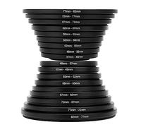 18pcs Step Up/Down Lens Filter Adapter Set Metal Filter Adapter 37-82mm 82-37mm Mount