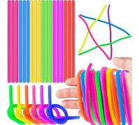 18pcs Stretchy Strings Toys, Squishy Stretchy Strings, Sensory Stress Relief for Anxiety, Noodles Fidget Toy for Stress Relieve Early Education