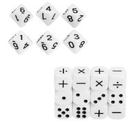 18Pcs Teaching Dices Engraving Kids Educational Toy Digital Number Acrylic Mathematical Dices For Party Family Game
