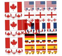 18Pcs Temporary Tattoo 6 Country Flags 2.36in Waterproof Long Lasting Temporary Tattoos Football Match Country Stickers for Men Women Kids (Set 1), Long Lasting Tattoos