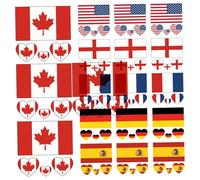 18Pcs Temporary Tattoo 6 Country Flags 2.36in Waterproof Long Lasting Temporary Tattoos Football Match Country Stickers for Men Women Kids (Set 1), sports