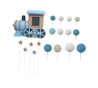 18Pcs Train Cake Topper Set with Golden and Colorful Balls Decorations for Bachelor Parties Valentine's Day Birthday Celebrations