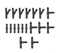 18pcs TYI Type Windshield Washer Hose Connectors, Car Water Tube Splitter Fittings Kit for Nozzle Repair, Black Plastic T Y I Assortment(36PCS)